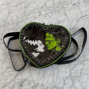 Rock Rebel Monsters Bride Frankenstein Heart Mini Backpack Patent Leather